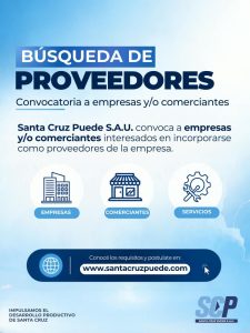 Convocatoria de proveedores: Santa Cruz Puede S.A.U. convoca a empresas y comerciantes de la provincia