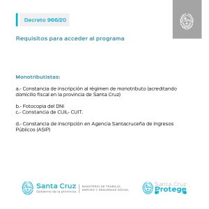 Plan Santa Cruz Protege: Requisitos y condiciones para acceder al mismo