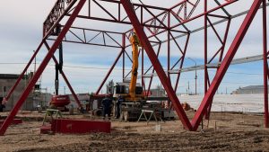 Pico Truncado: la construcción del nuevo polideportivo ya cuenta con un 75% de avance