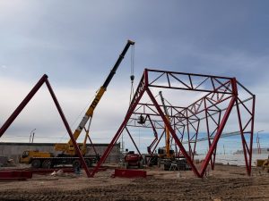 Pico Truncado: la construcción del nuevo polideportivo ya cuenta con un 75% de avance