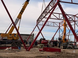 Pico Truncado: la construcción del nuevo polideportivo ya cuenta con un 75% de avance