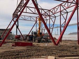 Pico Truncado: la construcción del nuevo polideportivo ya cuenta con un 75% de avance