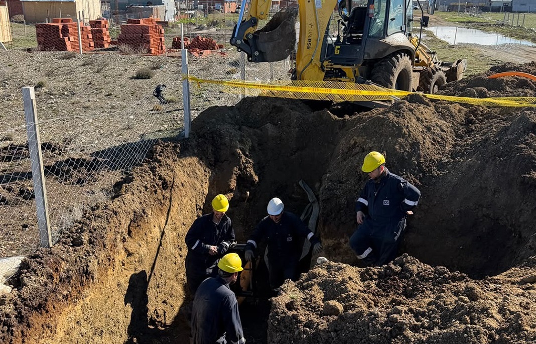 Trabajos en el barrio Bicentenario 4 de Río Gallegos.