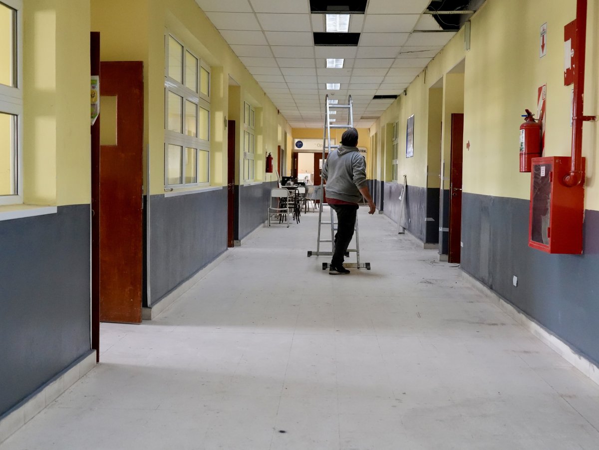 Se intensifican las obras de infraestructura en la Escuela Industrial N° 7 de Las Heras