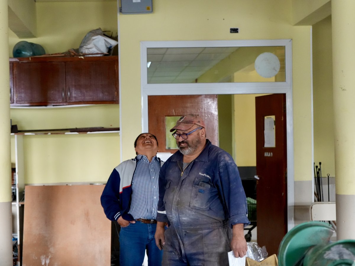 Se intensifican las obras de infraestructura en la Escuela Industrial N° 7 de Las Heras