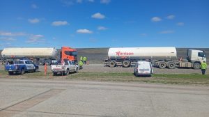 Vialidad Provincial realizó controles de cargas y dimensiones sobre la Ruta Provincial N°5