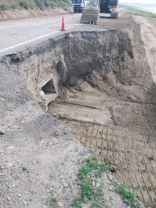 Vialidad avanza con trabajos en la Ruta Nacional N°3 en el sector de La Lobería 