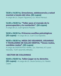 Salud invita a participar de las jornadas “Voces que transforman: Experiencias, Derechos y Salud Mental”