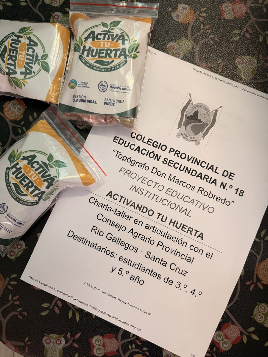 Activá Tu Huerta llegó al Colegio Nº 18 del barrio Evita en Río Gallegos