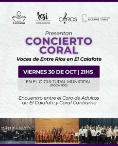 Invitan al Concierto Coral de la Escuela de Música Re Si en El Calafate
