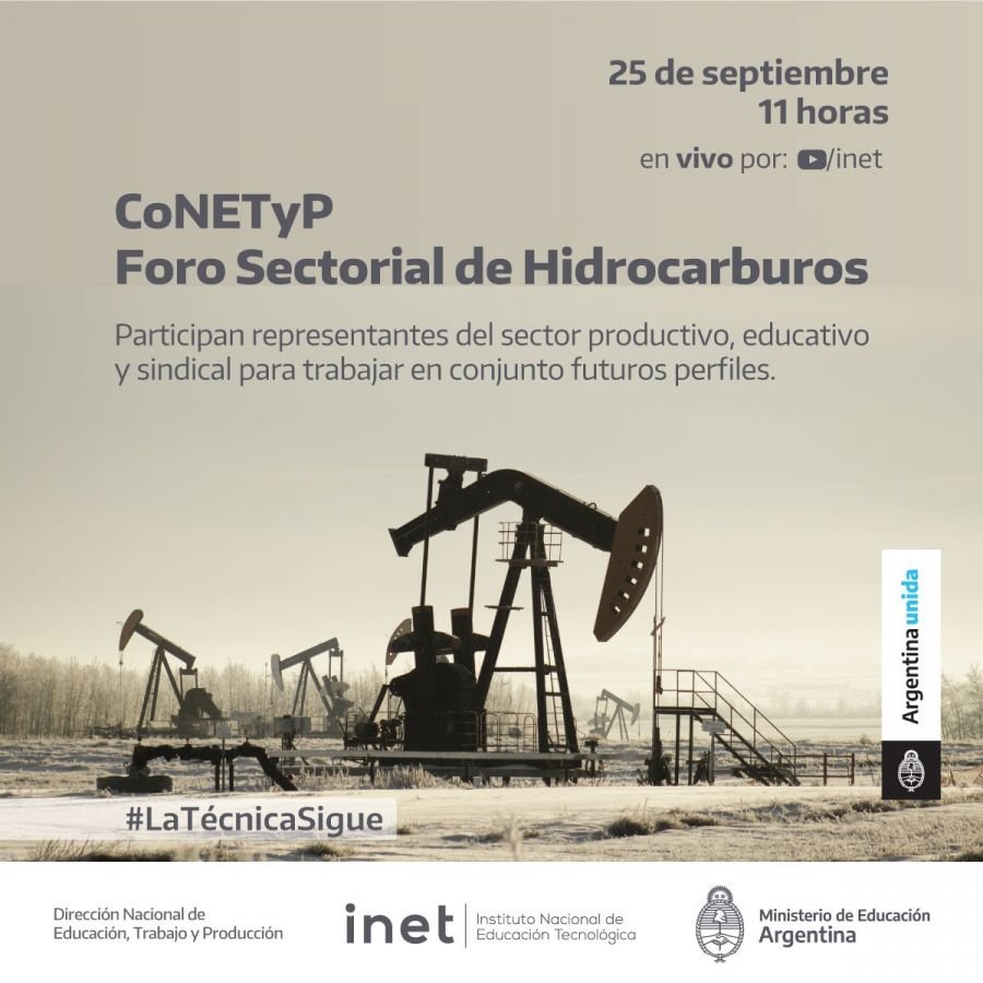 Educación participará del  Primer Encuentro Virtual de Foro del Petróleo y Gas