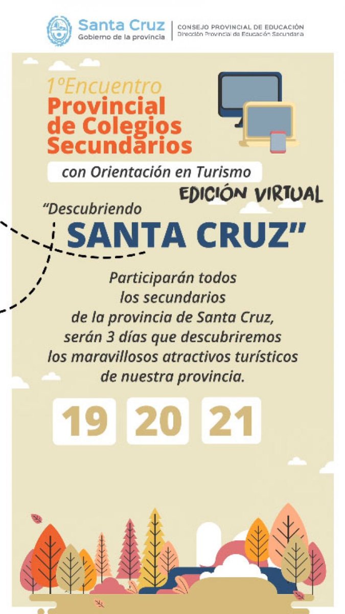 “Descubriendo Santa Cruz": Primer Encuentro Provincial de Colegios Secundarios con orientación en Turismo
