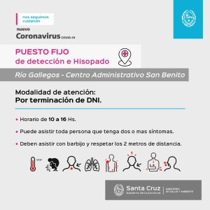Puestos Fijos de Detección en Río Gallegos: Se encuentran en el Colegio Guatemala y el Centro Administrativo San Benito