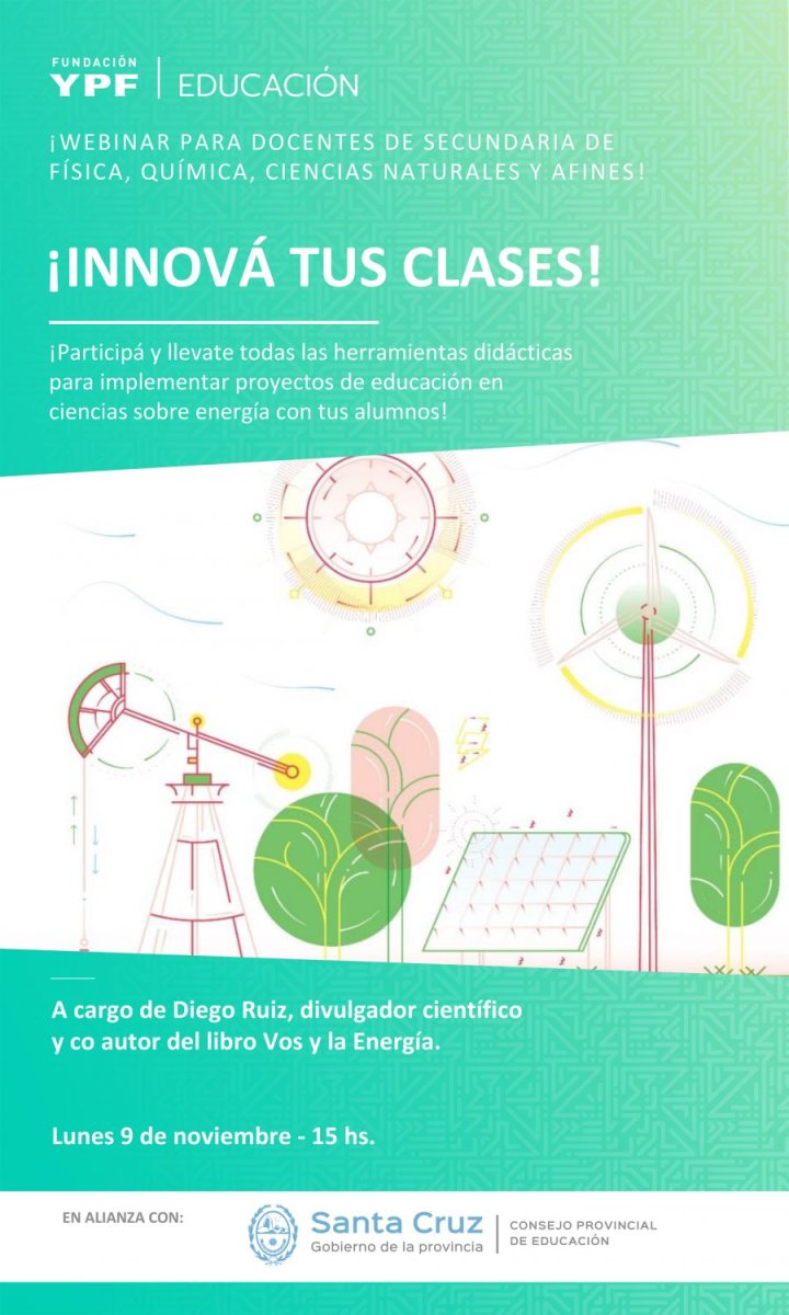 Educación invita a participar del Webinar “La Energía en el Aula”