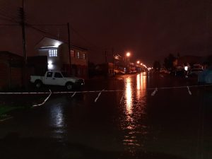 Protección Civil trabajó en las calles de Río Gallegos tras las precipitaciones