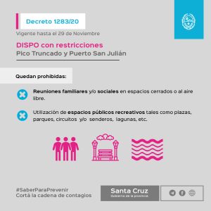 Las medidas restrictivas del Decreto 1283/2020 para controlar la propagación del virus