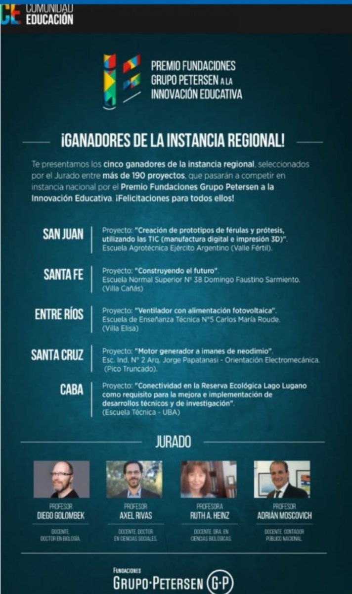 Profesores de la Escuela Industrial N° 2 de Truncado obtuvieron el Premio Regional a la Innovación Educativa