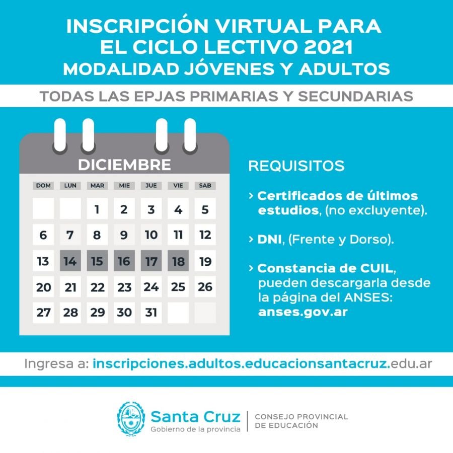 Educación: apertura de inscripción para jóvenes y adultxs
