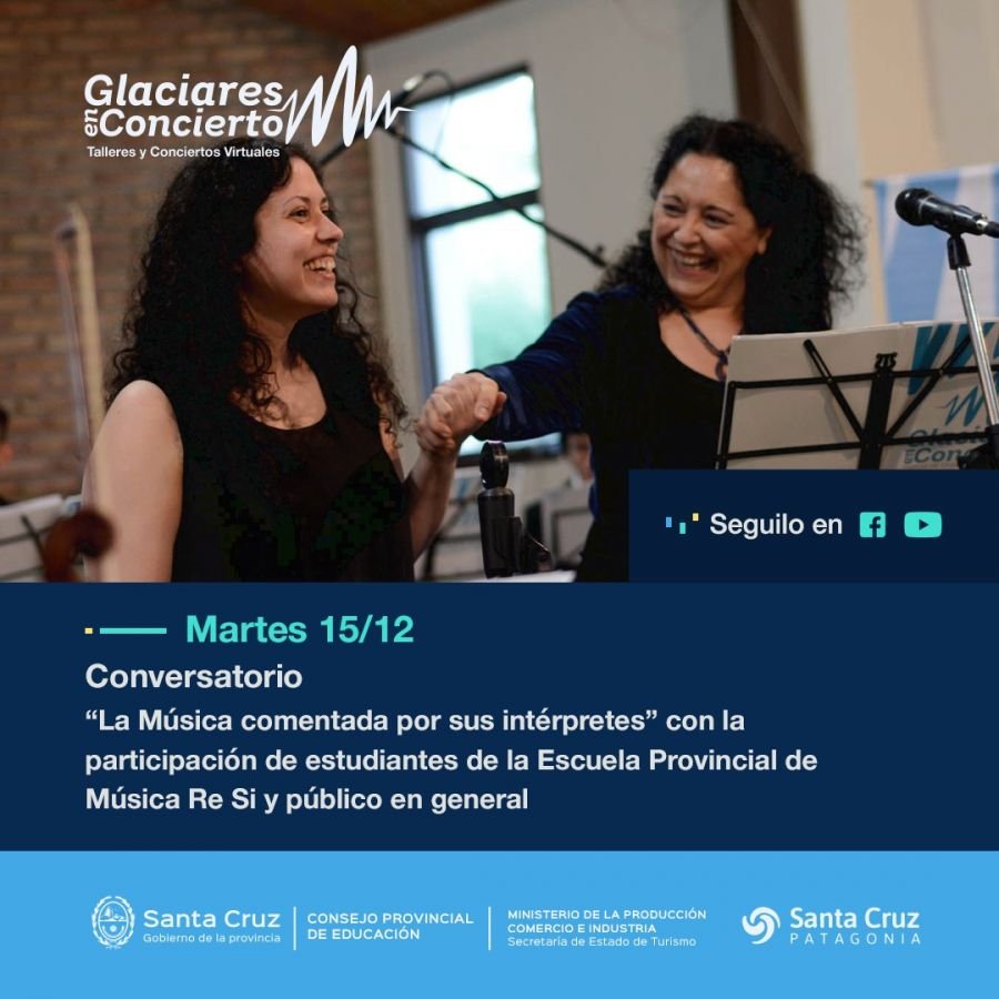 “Glaciares en Concierto 2020”: continúa este martes a partir de las 18:30