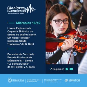 “Glaciares en Concierto 2020”: Mañana miércoles 16 finaliza la Tercera Edición