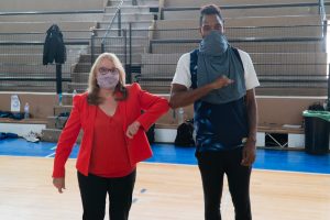 La Gobernadora visitó al primer equipo del Club Hispano Americano que compite en la Liga Nacional de Básquet