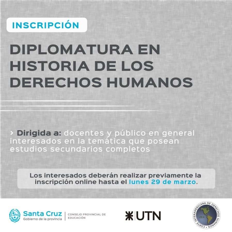 Inscripción abierta a la diplomatura en Historia de los Derechos Humanos