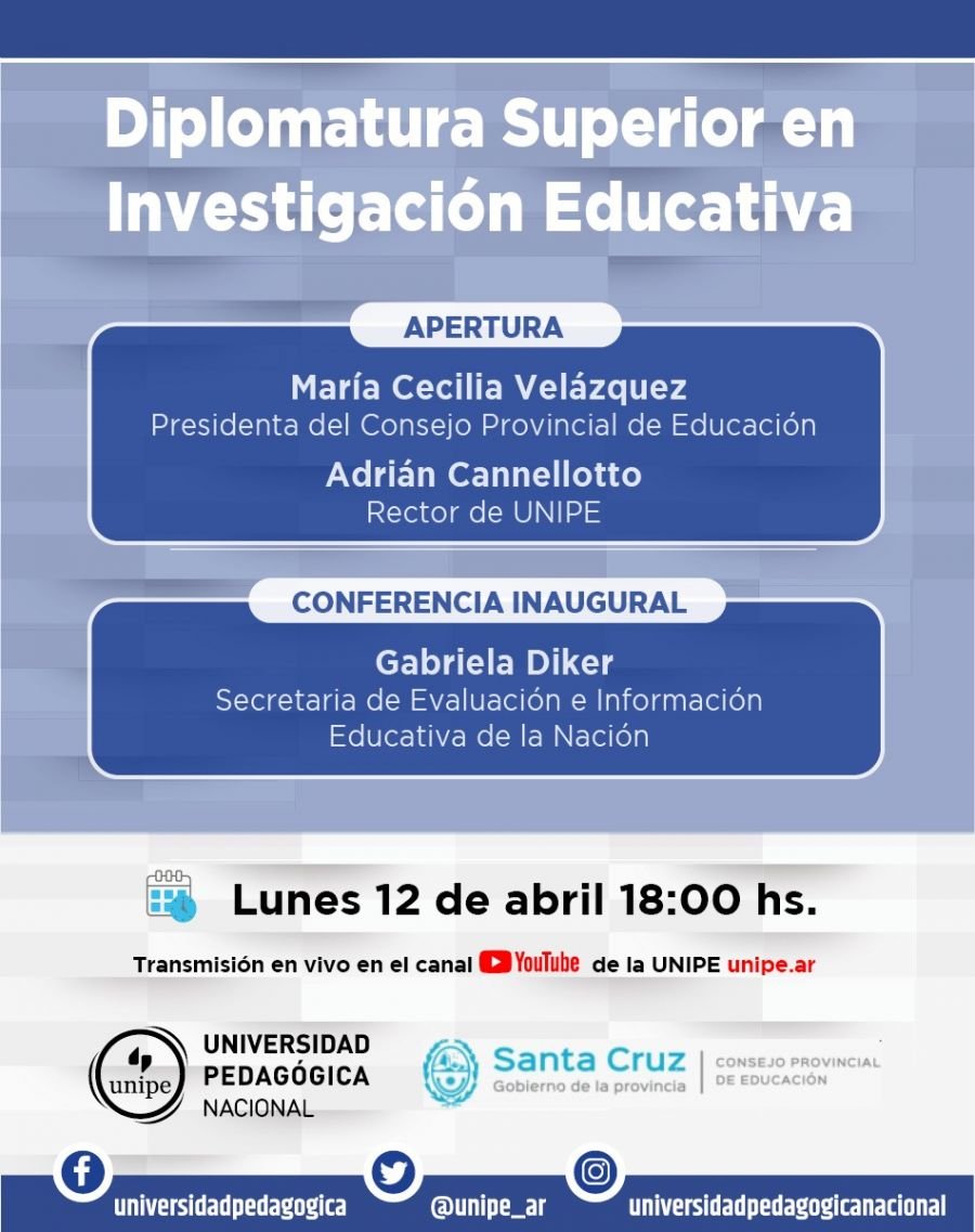 Educación realizará el acto inaugural de la Diplomatura Superior en Investigación Educativa