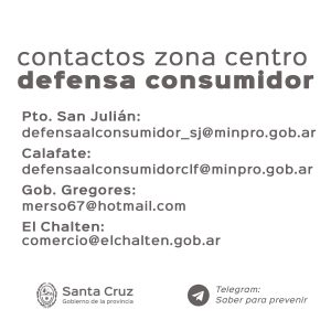 Datos de contacto de Defensa al Consumidor