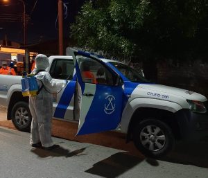 Desinfectaron todas las unidades que participan de los operativos preventivos