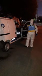 Desinfectan móviles policiales para evitar la propagación del Coronavirus