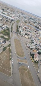 Recorrido aéreo por la capital provincial para verificar aislamiento y controles