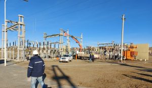 Caleta Olivia se conectó a la nueva Línea de 132 kv en periodo de prueba