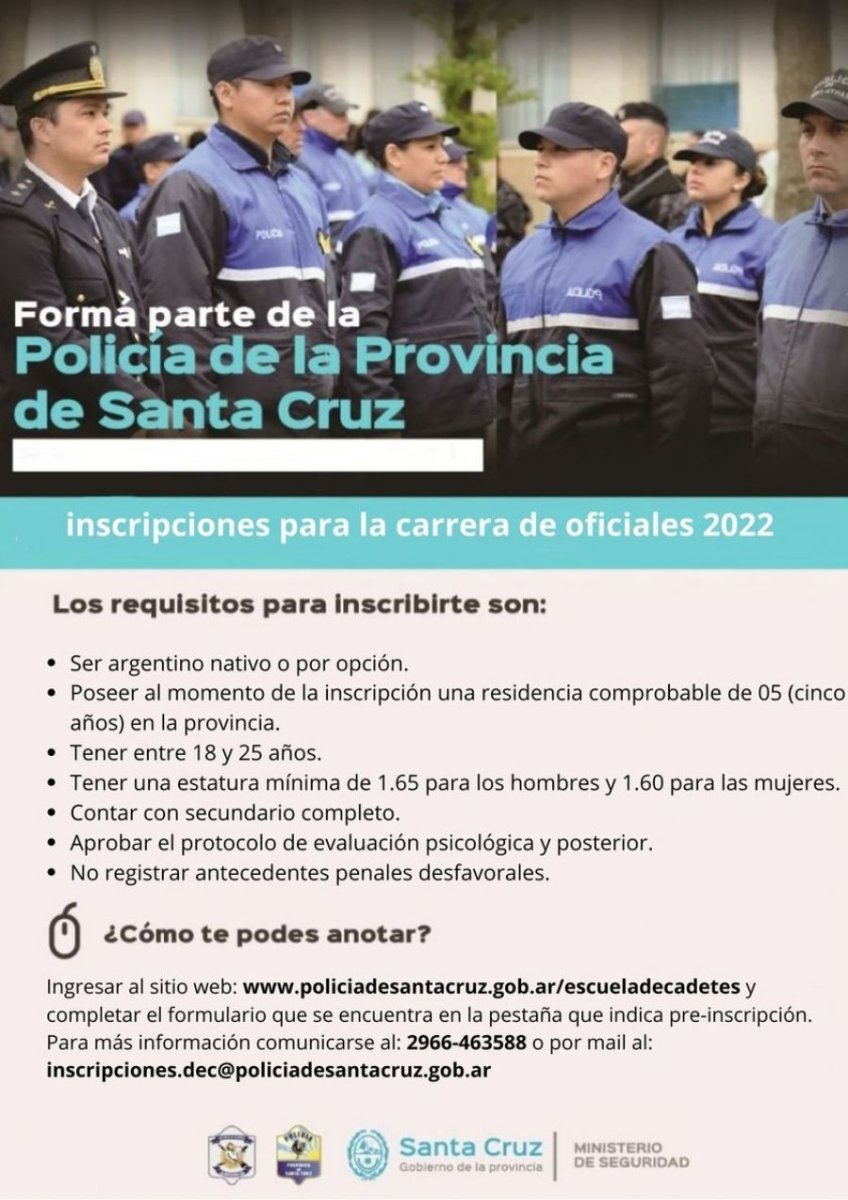 Continúa abierta la inscripción para la carrera de oficiales 2022