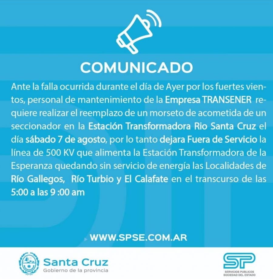 Comunicado de Servicios Públicos Sociedad del Estado