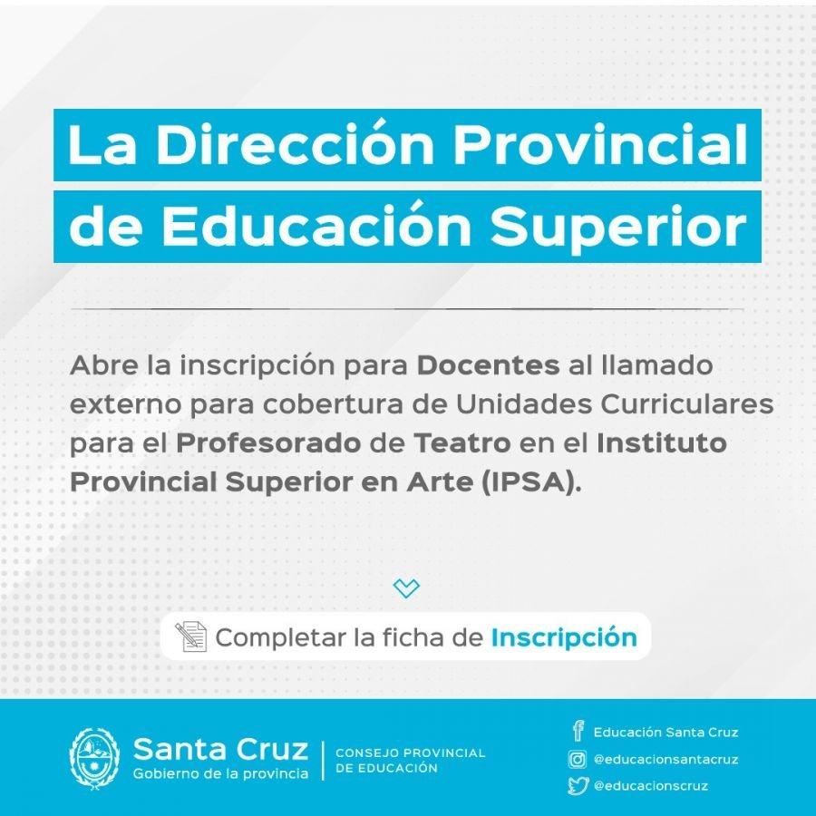 Se encuentra abierta inscripción para el Profesorado de Teatro en el IPSA