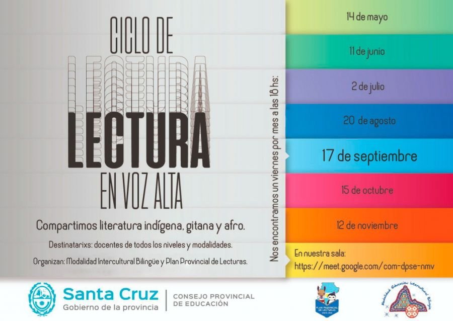 Se realizará el 5° Encuentro del Ciclo de Lectura en Voz Alta