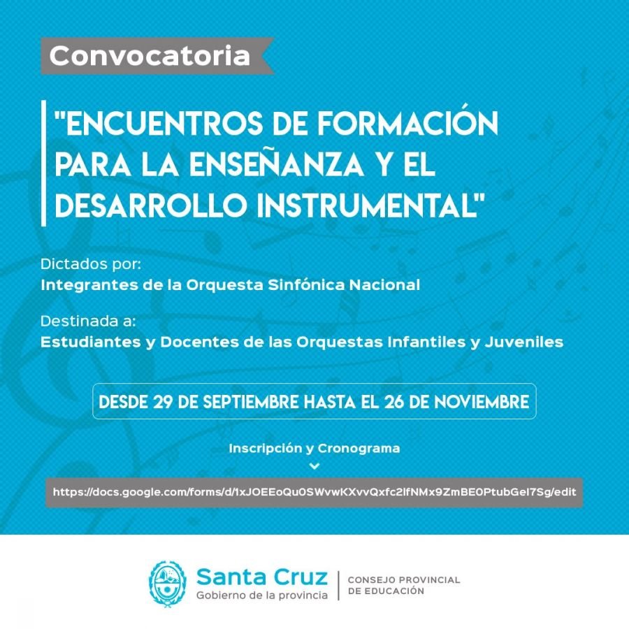 Convocan a participar de "Encuentros de formación para la enseñanza y el desarrollo instrumental"