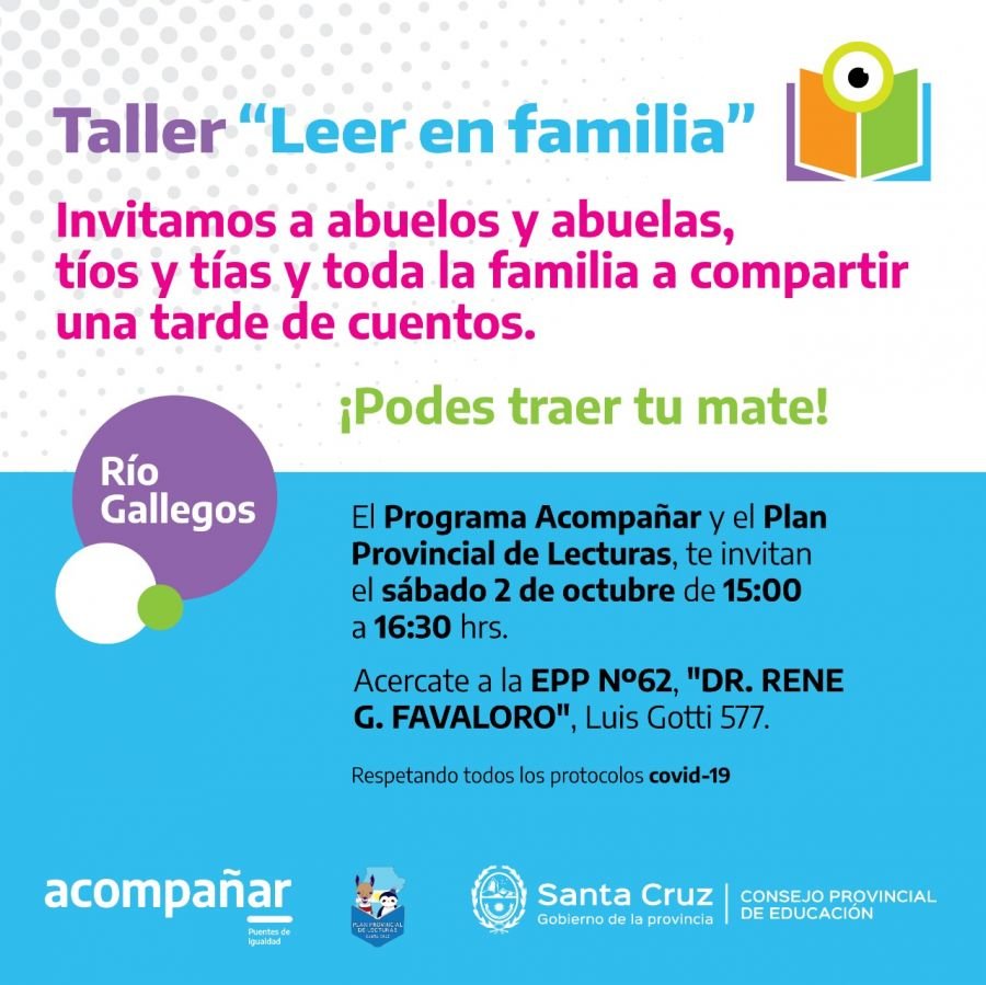 "Acompañar Puentes de Igualdad" invita al Taller Lectura en Familia