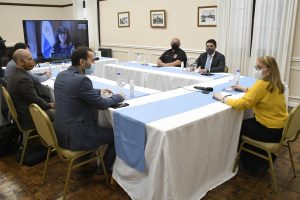 Alicia recibió a especialistas del Instituto Nacional de Prevención Sísmica en Casa de Gobierno