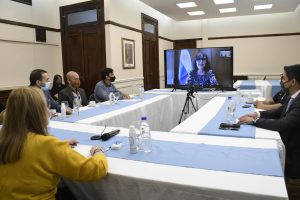 Alicia recibió a especialistas del Instituto Nacional de Prevención Sísmica en Casa de Gobierno