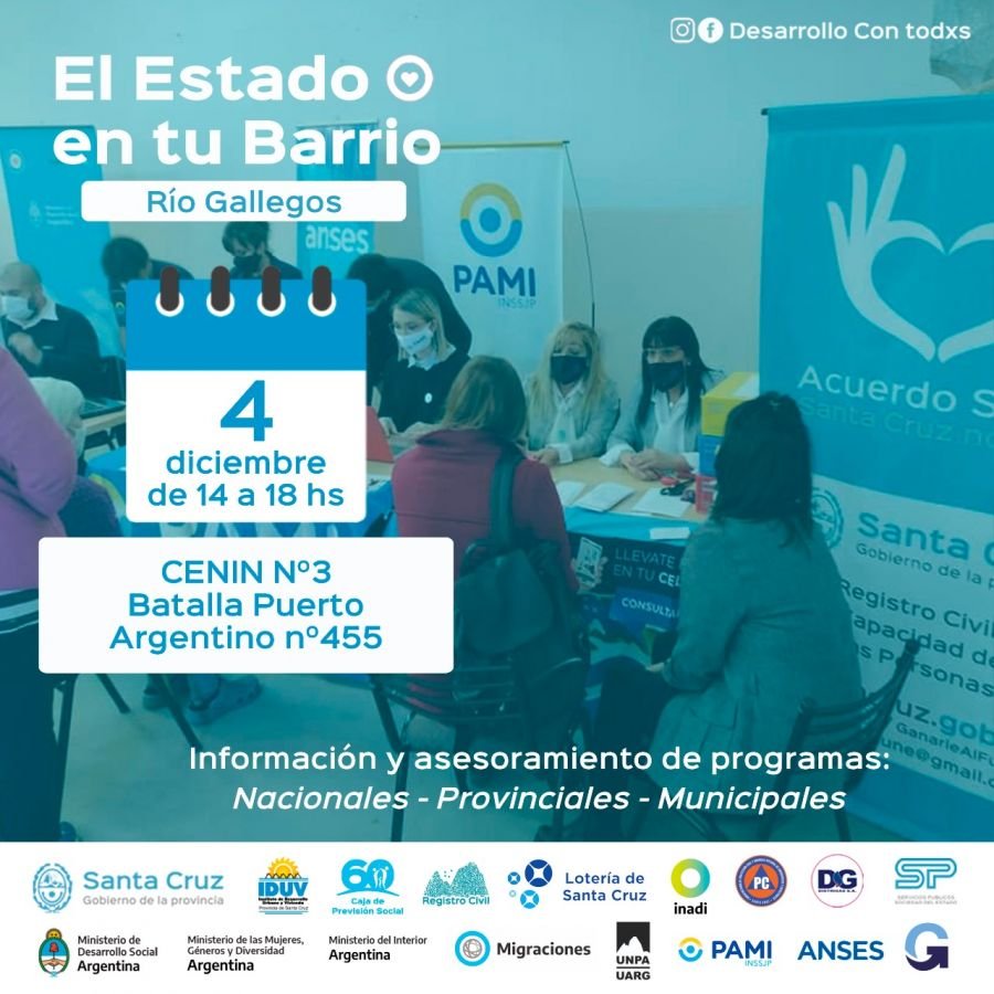 El Estado en tu barrio estará presente en Río Gallegos