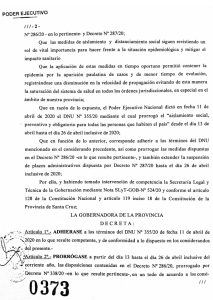 Alicia firmó el Decreto que extiende en la provincia el aislamiento social, preventivo y obligatorio