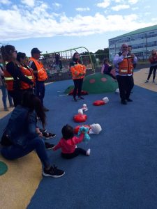 Protección Civil brindó una nueva capacitación en la plaza "Pirincho Roquel" de Río Gallegos