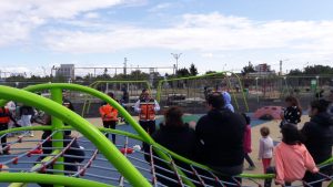 Protección Civil brindó una nueva capacitación en la plaza "Pirincho Roquel" de Río Gallegos