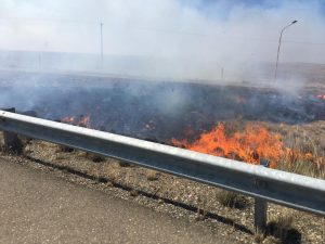 Se controló el incendio sobre pastizales en Río Gallegos y se dispuso guardia de cenizas