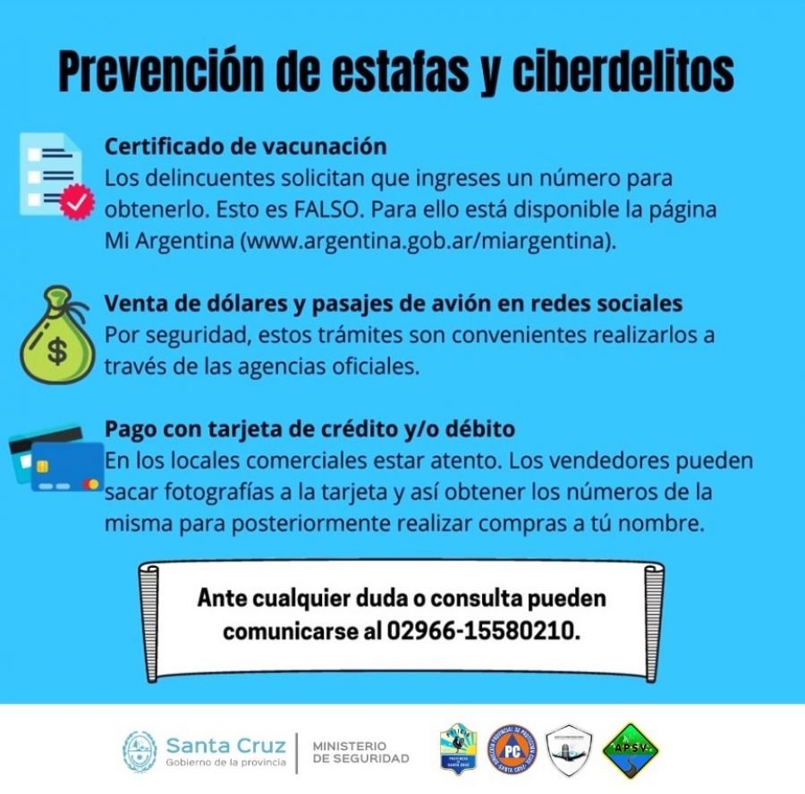 Seguridad continúa trabajando en la prevención de estafas y ciberdelitos en la temporada turística