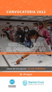 Convocan a santacruceños y santacruceñas a ser parte del Programa Federal de Formación “Gestión para el Desarrollo”