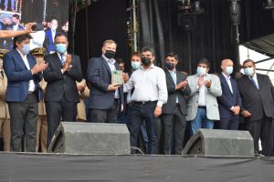 El Gobierno de Santa Cruz acompañó lo actos centrales del 74º Aniversario de Los Antiguos