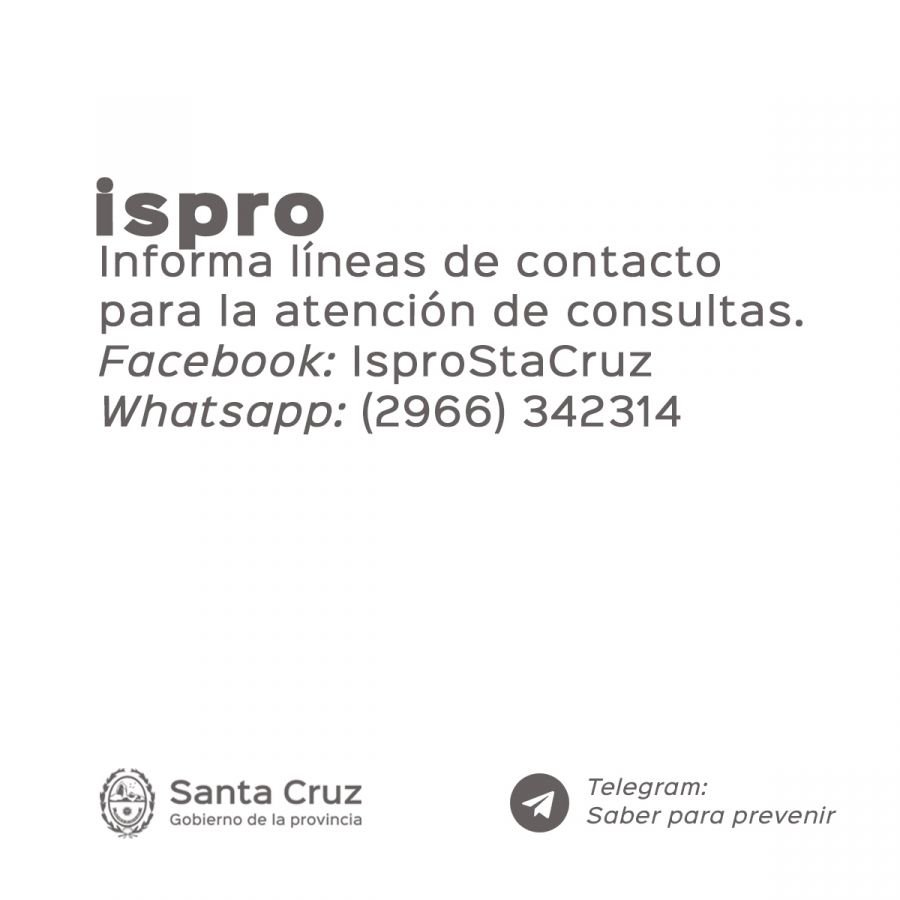 Ispro informa líneas de atención
