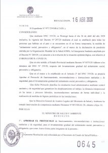Nadalich se refirió a la Resolución 645 que refiere al levantamiento gradual del aislamiento